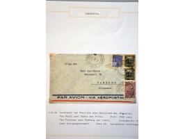luchtpost collectie poststukken 1921-1931, totaal ca. 58 ex. w.b. Zeppelin, Scadta, Do. X., etc. met veel betere ex., mooi op
