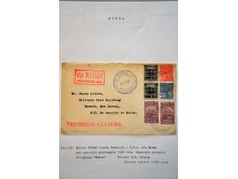 luchtpost collectie poststukken 1921-1931, totaal ca. 58 ex. w.b. Zeppelin, Scadta, Do. X., etc. met veel betere ex., mooi op