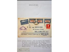 luchtpost collectie poststukken 1921-1931, totaal ca. 58 ex. w.b. Zeppelin, Scadta, Do. X., etc. met veel betere ex., mooi op