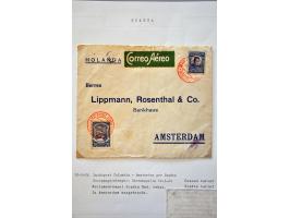 luchtpost collectie poststukken 1921-1931, totaal ca. 58 ex. w.b. Zeppelin, Scadta, Do. X., etc. met veel betere ex., mooi op