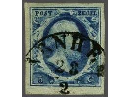 Arnhem A (Ey 250) op 5 cent diepdonkerblauw plaat I pos. 38, pracht ex.