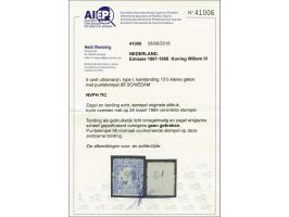 5 cent blauw type I tanding 13½ kleine gaten, pracht ex. met certificaat Vleeming 2018: Tanding als gebruikelijk licht onrege