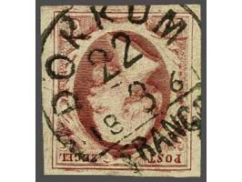 Dokkum C (Ey 300) op 10 cent bruinrood plaat VI, pracht ex.