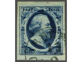 Dordrecht A (Ey 800) deels op 5 cent donkerblauw plaat III, pracht ex. Herkomst: collectie Eduard (2002)