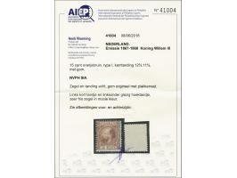 15 cent oranjebruin type I tanding 12¾ x 11¾, pracht ex. met certificaat Vleeming 2018: Zegel en tanding echt, gom origineel 