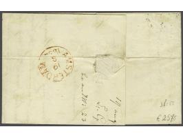 Enschede B (Ey 250) op 15 cent donkeroranje pos. 55 met velrand op vouwbrief 18-8-1854 naar Amsterdam, pracht ex.