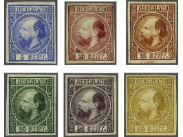 5 t/m 50 cent alle in type II met variëteit geheel ongetand, pracht ex. (10 cent rechts smalgerand en 15 cent zonder gom) met