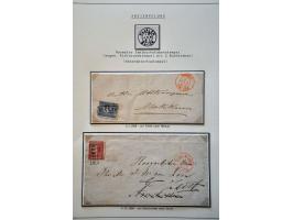 Stempels, collectie met o.a. administratieve stempels, puntstempels, halfrond-franco, franco-takje w.b. betere ex. en 13 post