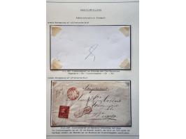 Stempels, collectie met o.a. administratieve stempels, puntstempels, halfrond-franco, franco-takje w.b. betere ex. en 13 post