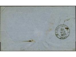 5 cent blauw type II tanding 13½ kleine gaten en 10 cent karmijn type II tanding 13½ kleine gaten (2x) op briefomslag van Rot