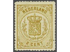 2 cent bruingeel tanding 14 kleine gaten, cat.w. 375
