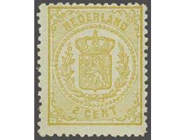 2 cent bruingeel tanding 13¼ kleine gaten op dun papier met certificaat Vleeming 2014, cat.w. 375