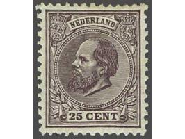 25 cent grijslila tanding 12½ x 12 grote gaten (c-kam), pracht ex. met certificaat Vleeming 2018: gom origineel met plakker- 
