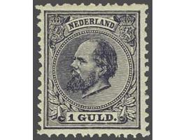 1 gulden grijsviolet tanding 12½ x 12 grote gaten met certificaat Vleeming 2016, cat.w. 2500