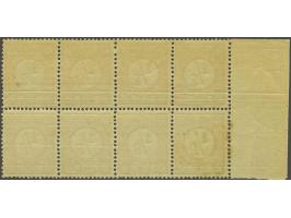 ½ cent roze tanding 13½ x 13¼ plaat 4 pos. 161-164 en 171-174 in blok van 8 met velrand. Posities 171-172 zijn type II met la