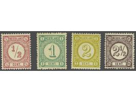 ½ t/m 2½ cent nieuwe kleuren met certificaat Muis 2007, 2 cent miniem plakkerspoortje (niet op attest vermeld), cat.w. 240