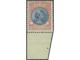 2½ gulden anilineroze en blauw met velrand en certificaat Moeijes 1986, cat.w. 3750