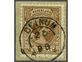 Deinum  goede afdruk op Hangend Haar 7½ cent op fragment, pracht ex., cat.w. 125, schaars stempel !