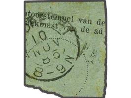 Rotterd:-Tulpstr: goede afdruk op Willem III 5 cent op fragment, pracht ex., cat.w. 300, zeldzaam stempel ! 