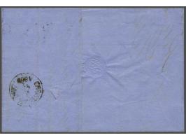 10 cent karmijn type II tanding 12¾ x 11¾ en 15 cent oranjebruin type I tanding 12¾ x 11¾ op vouwbrief van Rotterdam 4-12-186