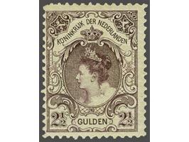 2½ gulden grijsviolet tanding 11 x 11½ met certificaat Vleeming 2014, cat.w. 375
