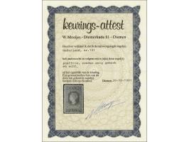 10 gulden roodoranje op geel met certificaat Moeijes 1991, cat.w. 2250