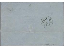 15 cent oranjebruin type II tanding 13½ kleine gaten en emissie 1872 5 cent blauw tanding 13¼ x 14 kleine gaten van Rotterdam