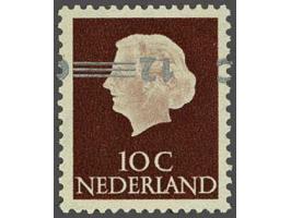 Opruimingsuitgifte 12 op 10 cent roodbruin met variëteit kopstaande opdruk en gesigneerd Koopman, cat.w. 450