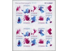 Vel decemberzegels 2005 ongestanst, pracht ex., in NVPH niet vermeld