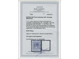 Driegaats 7½ cent violet uit periode dat zegels verticaal door machine werden afgesneden, pracht ex. met certificaat Vleeming