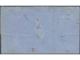 25 cent donkerviolet type I tanding 12¾ x 11¾ in paar op vouwbrief van Rotterdam 5-6-1873 via New York naar Andover, Mass. (U