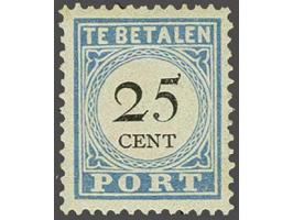 25 cent lichtblauw en zwart tanding 12½ x 12 type IV, pracht ex. (miniem papiervezeltje hoektand linksboven), cat.w. 550