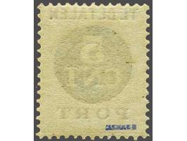 Hulpuitgifte 5 cent op 1 cent rood met variëteit kopstaande opdruk gesigneerd Hekker en met certificaat Muis 2005, cat.w. 700