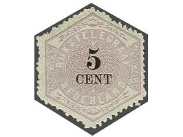 5 cent lila en zwart met rafelige tanding, cat.w. 410