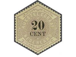 20 cent lila en zwart met getinte gom  met certificaten Moeijes 1993, Muis 2001 en Vleeming 2015, cat.w. 1760