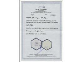 30 cent lila en zwart, pracht ex. met miniem plakkerspoortje en certificaat Vleeming 2016, cat.w. 440