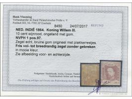 10 cent wijnrood pos. 97, pracht ex. met attest Vleeming 2019, cat.w. 400