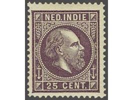 25 cent donkerpaars tanding 13½ x 13¼ met certificaat Vleeming 2018, cat.w. 250+