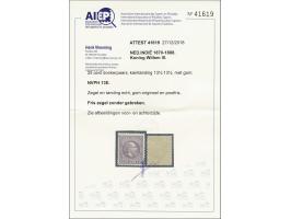 25 cent donkerpaars tanding 13½ x 13¼ met certificaat Vleeming 2018, cat.w. 250+