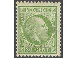 30 cent groen tanding 12½ grote gaten met attest Vleeming 2014, uiterst miniem bruin puntje in gom, cat.w. 350