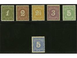 Cijfer 1 t/m 5 cent met certificaat NKD 2013, cat.w. 450