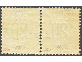 20 cent rood en zwart type IV in gecombineerd tandingpaar 11½ x 12 en 12½ x 12, pracht ex. gesigneerd Keiser en met certifica