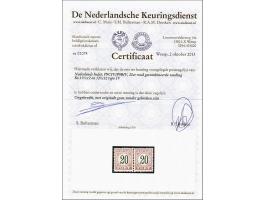 20 cent rood en zwart type IV in gecombineerd tandingpaar 11½ x 12 en 12½ x 12, pracht ex. gesigneerd Keiser en met certifica