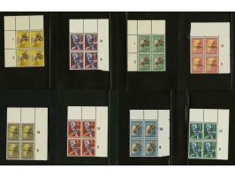 UNTEA, 3e druk met kleine letters 1 t/m 20 cent in blokken van 4 met hoekvelrand, 15 cent licht tropisch (zoals gebruikelijk)