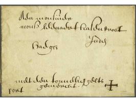 Brief (enige ouderdomssporen) van Amsterdam naar Den Haag 15 december 1649, geschreven met een tonneke gelts gemerckt (pluste