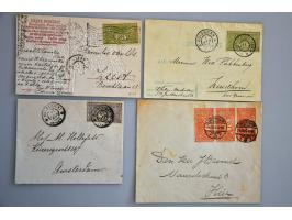 emissie TBC 1906 collectie poststukken (25 ex.) met veel betere ex. w.b. stempels, betere frankeringen etc. in album