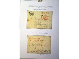 collectie voorfilatelie vanaf 1731, 48 beschreven met naamstempels en grensstempels w.b. (De) Hollande en D'Hollande in types