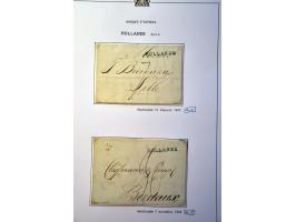 collectie voorfilatelie vanaf 1731, 48 beschreven met naamstempels en grensstempels w.b. (De) Hollande en D'Hollande in types
