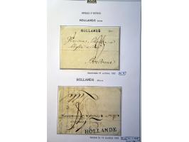 collectie voorfilatelie vanaf 1731, 48 beschreven met naamstempels en grensstempels w.b. (De) Hollande en D'Hollande in types