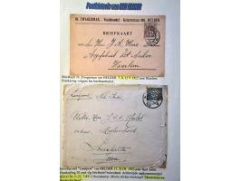 Postgeschiedenis Den Helder vanaf ca.1877, ruim 500 poststukken met kleinrond, grootrond, lange balk en korte balkstempels (i